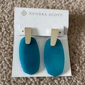 Kendra Scott Teal and Silver Drop Earrings